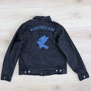 Harry Potter Ravenclaw Denim Jacket Black Blue Jean Trucker Hogwarts LG Juniors